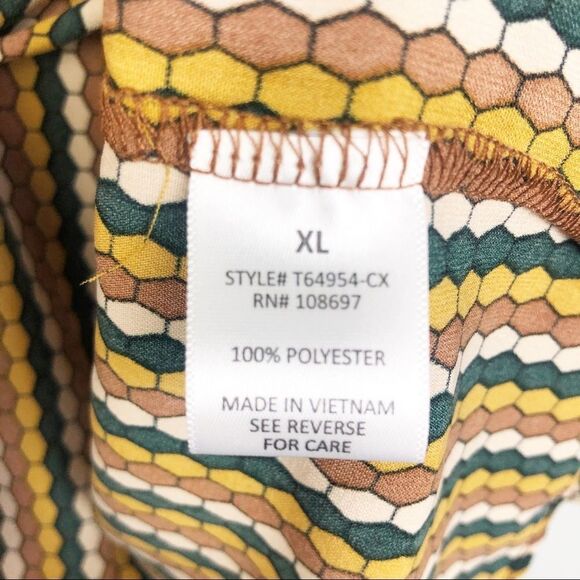 ALICE BLUE | Button Front Cropped Patterned Blouse Women’s Size X-Large - Picture 6 of 8